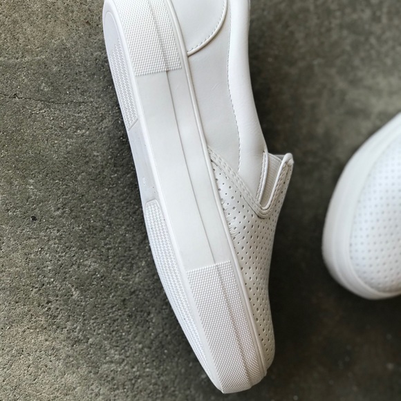 NEW Croft White Pinhole Platform Fashion Sneakers - Picture 6 of 7